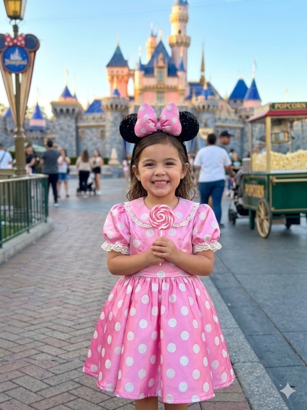 Disney Polka Dot Pink Bow Minnie-Style Sequin Ear Headband one size